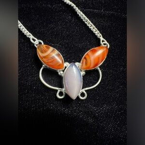 Chalcedony & agate 925 necklace